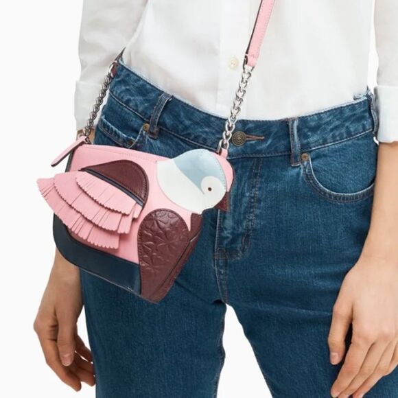 AUTHENTIC KATE SPADE LOVE BIRDS PINK MULTI COLOR CROSSBODY BAG - Picture 7 of 11